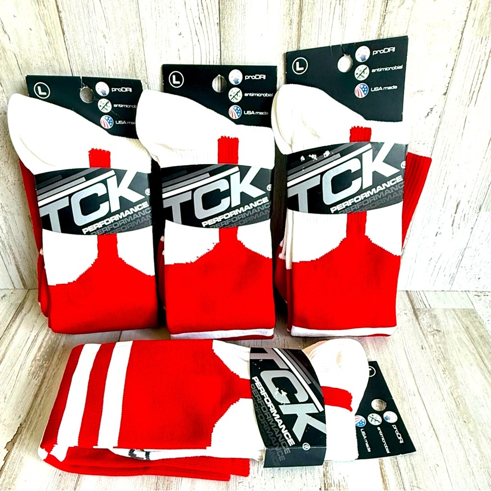 (4) pairs TCK Unisex Baseball/Athletic Socks Size L